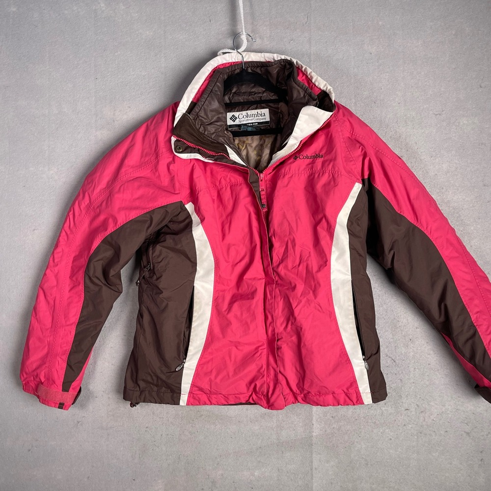 Columbia Whirlibird Interchange Jacket Waterproof 3 in‎ 1 Pink Brown Medium